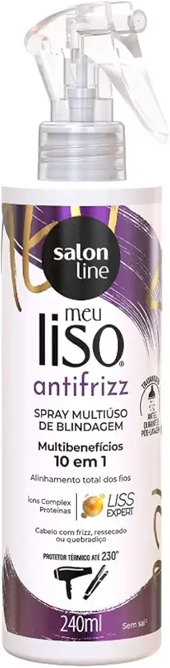 Salon Line, Spray 10 em 1, Meu Liso, Antifrizz, Vegano - Para Cabelos Lisos, 240ml