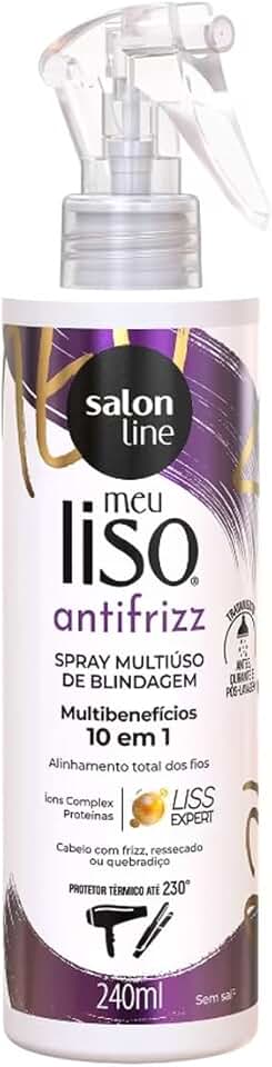 Salon Line, Spray 10 em 1, Meu Liso, Antifrizz, Vegano - Para Cabelos Lisos, 240ml