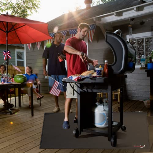 65X42 Inches Under Grill Mat,Docsafe 4 Layers Fire Pit Mat Fireproof Mat Fire Pit Pad Protect For Deck Patio Grass Outdoor Wood Burning Fire Pit And Bbq Smoker,Portable Reusable And Waterproof,Black #TOP5