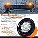LINKITOM 2 in 1 LED Beacon Strobe Light, 12V-24V Amber 40 LED Warning Safety Flashing Lights with Magnet and 16 ft Straight Power Cord for Vehicle Forklift Truck Tractor Golf Carts UTV Car Bus