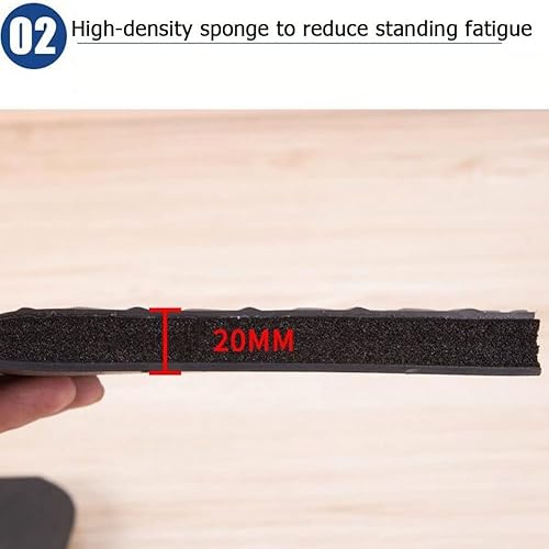 Miniatura 6 de Tapete de goma elástico, tapete de cocina acolchado, cojín de espuma antideslizante para escritorio de pie, oficina o garaje (color negro, tamaño