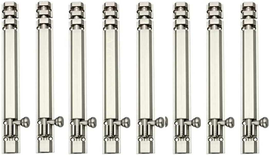 A Z Collection 6Inch Tower Bolt Latch for Bathroom Bedroom Wardrobe Door Aluminium Anti-Rust Bolts for Home Office Doors and Windows Doors Kundi (6 INCH 8 PCS)