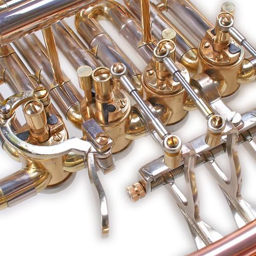 French Horn, B Waldhorn, Goldmessing Mundrohr, 4 Zylinderventile, Abnehmbarer Schallbecher, Koffer