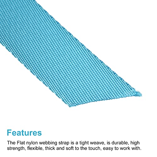 Image of Nylon Webbing Strap, 10 Metres, 1 inch /1.5 inch /2 inch Width, 0.7 mm Thickness (Lake Blue, 1 inch)