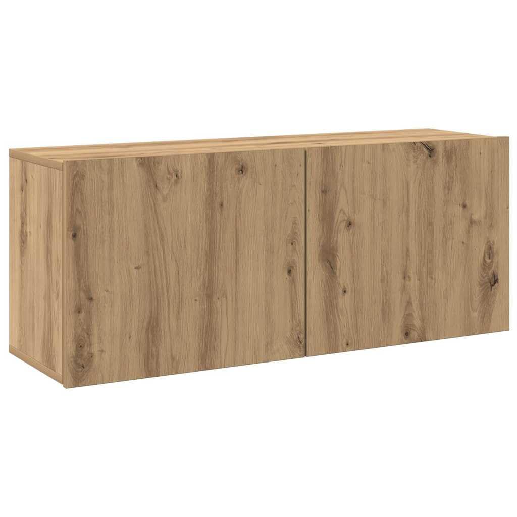 Drewnopochodny Ścienna montażowa Szafka pod telewizor 100x30x41 cm Brąz