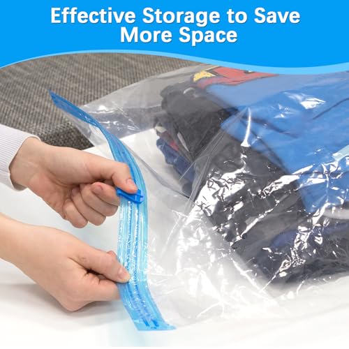 TOSAVGA 12 Stück Vakuumbeutel für Kleidung - 35x50 cm/ 40x60 cm, Vacuum Bags for Clothing, Vacuum Beutel für Kleidung Reise, Kleiderbeutel klein, Wiederverwendbar Vakuumbeutel