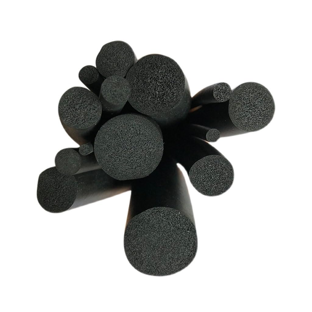 Schaumstoff-Dichtungsband 1 m/5 m Runder Schwammkordelstab, schwarz, Durchmesser 2,3 mm – 26, Vollgummidichtung, Stück(3mm 5m)