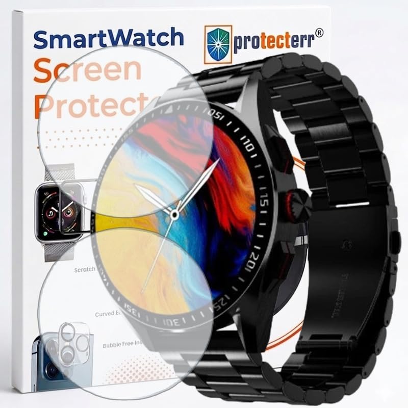 Image of 2-Pack Screen Protector for Fire Boltt Invincible Plus 1.43 inch Smartwatch - Flexible TPU Screen Guard, HD Clear, Anti Scratch, Bubble Free, Full Coverage Film - Not Tempered Glass