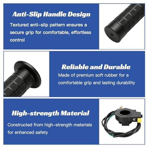 Image of YOXUFA 2 Stroke Twist Throttle Handle Grip Throttle Cable 50 inch Replacement for Motorized Bike 80cc 49cc 100cc 50cc Engine Bicycle Parts with 7 /8 inch 22mm Handlebar Kit