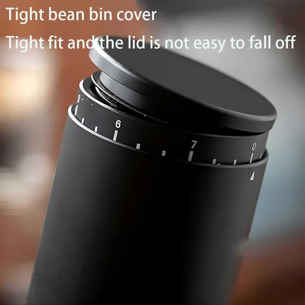 Mini molinillo de café eléctrico, pequeña máquina de café comercial hecha a mano, molinillo de café con rebabas automática ajustable, niveles de molienda múltiples, para granos de café, especias