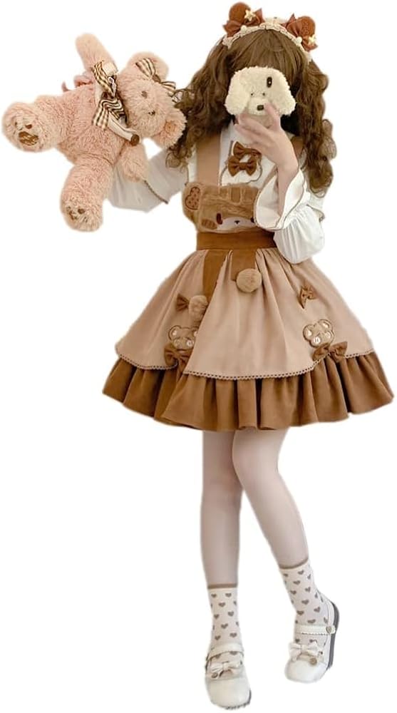 甘ロリ❤️クマちゃん柄が可愛い⭐︎ロリータジャンパースカート！お出かけや女子会に 楽天市場】ワンピース ロリータ服 ジャンパースカート くま