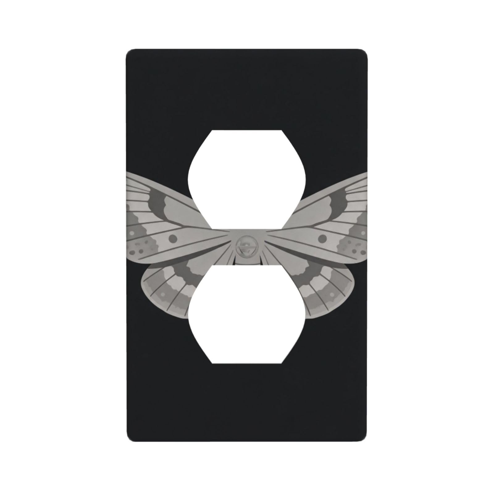 Moth Wing Decorative Switch Plate Cover-Unbreakable Polycarbonate Wall Plate for Home Office, 1 Gang with Screws