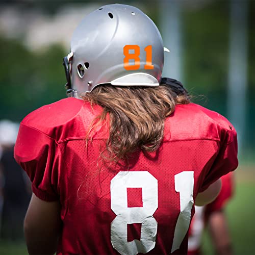 102 Pcs Sports Helmet Numbers Sticker 1.25 Inch Vinyl Helmet Numbers Decals Self Adhesive Hockey Helmet Stickers For Baseball, Hockey, Football, Lacrosse, Batting (Orange) #TOP3