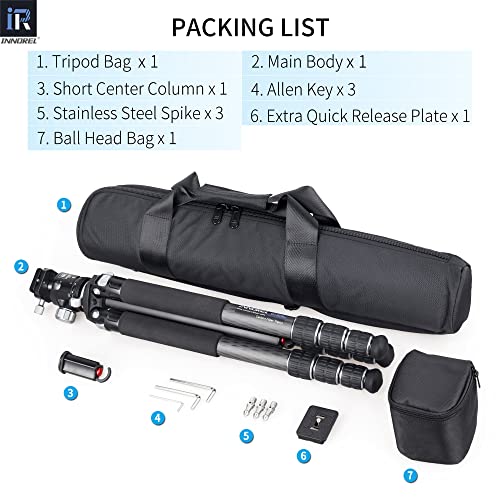 Carbon Fiber Camera Tripod-INNOREL GT324C Professional Compact Shooting Tripod for Heavy Duty Stand with Low Gravity Center Ball Head Special-Shaped Center Column by INNOREL - Used condition - Image 7