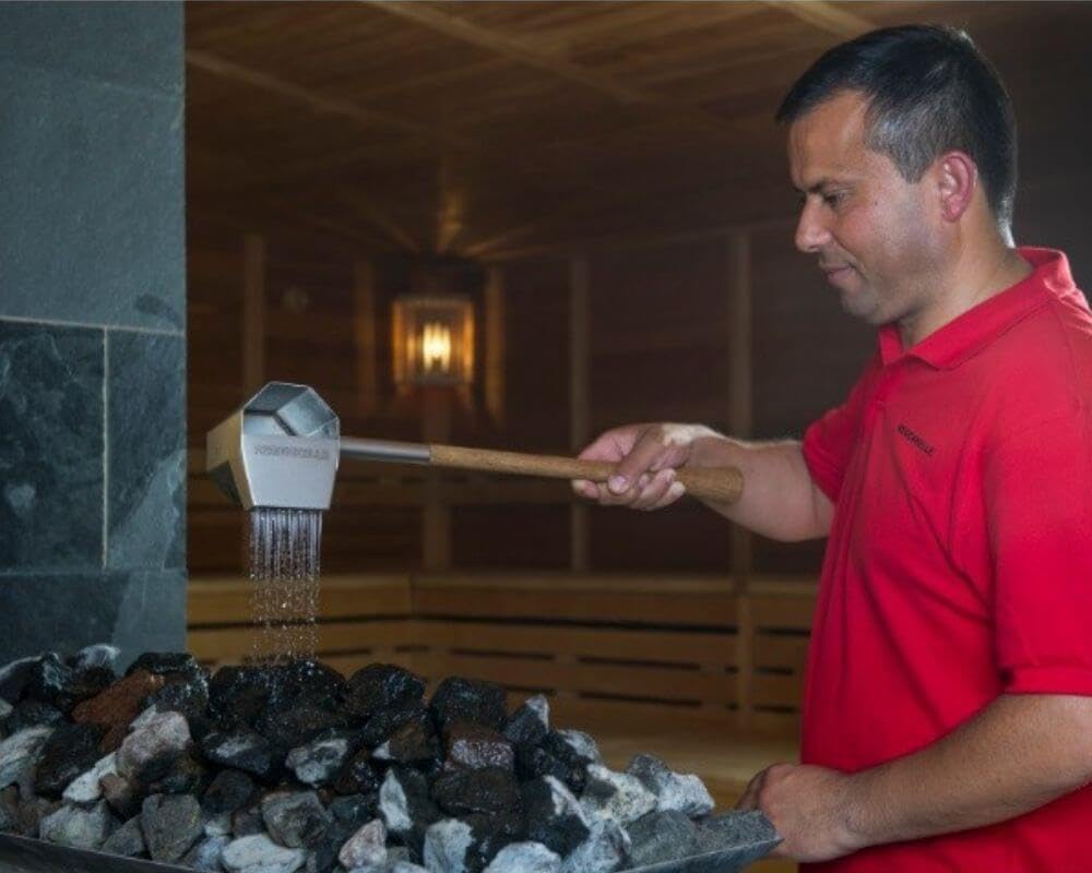 Cazzuola per sauna a pioggia, piccola variante