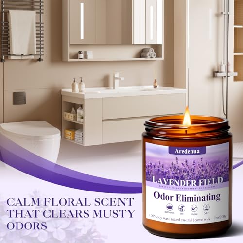 Image of Lavender Odor Eliminating Candles | Eliminates 95% of Pet, Smoke, Food, and Other Smells - 7oz Soy Candle for Home Scented - Aromatherapy Stress Relief Scented Candles - Relaxing Gifts for Calm