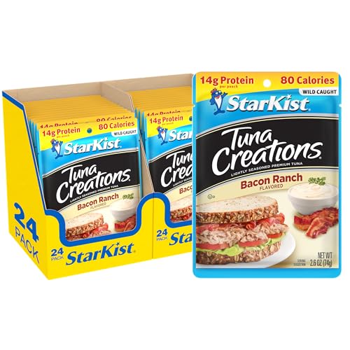 Image of StarKist Tuna Creations Bacon Ranch Pouch (2.6 oz - 24 Pack) Wild Caught, High Protein Shelf Stable Seafood, Gluten Free, Soy Free, Kosher, No Draining, Ready to Eat for Salads and Sandwiches