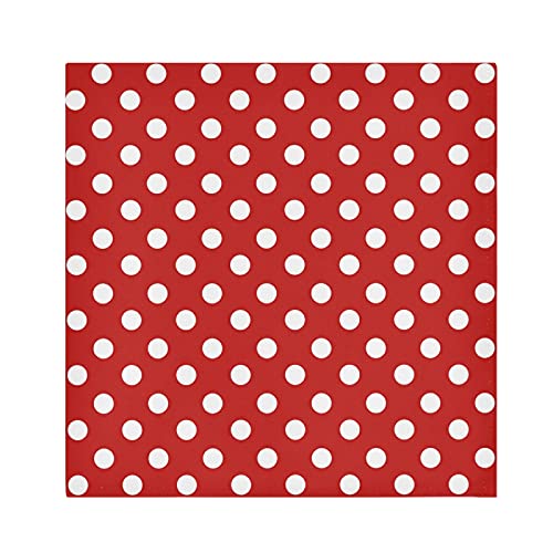 Cloth Napkins 4 Pack Polka Dot On Red Table Napkins Cloth Set 20x20in Restaurant Quality Dinner Napkins Cloth for Everyday Use Wedding Parties Decor, Washable