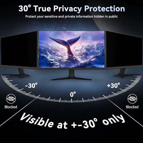 [2024 New] Fully Removable 24 Inch Privacy Screen Filter for 16:9 Widescreen Computer Monitor,Desktop PC,Eye Protection Anti Glare Blue Light Filter Privacy Shield,Anti Spy Screen Protector Film 24 In - Thumbnail 3