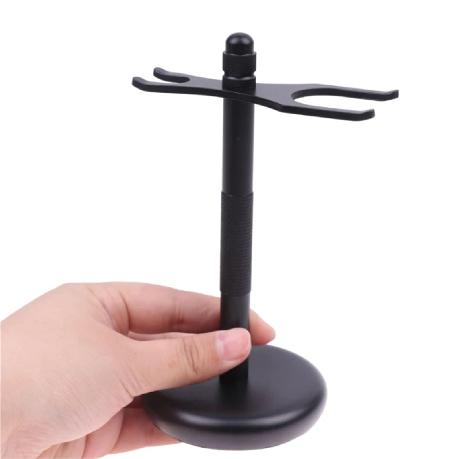 Männer Rasierer Halter Stahl Rasierpinsel Ständer Sicherheit Zubehör(Black)