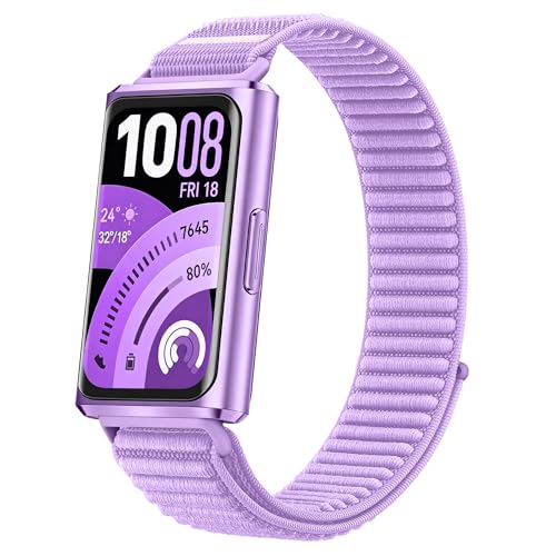 Image of Slim Nylon Watch Strap Compatible with Huawei Band 11 /11 Pro NFC, Nylon Replacement Band with Hook and Loop Fastener, Soft Breathable Lightweight for Women (No Watch)