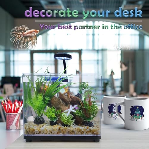 Image of Aquarium Nano Light Mini Small Fish Tank Full Spectrum Adjustable Bowl Clip On Light 2.5W (Random Body Color) Suitable for Bowls & Small Size Tanks.