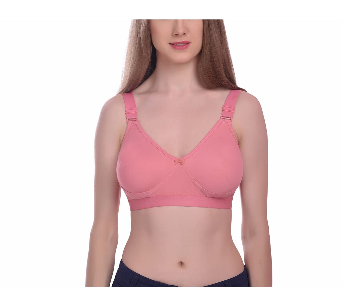 Elina Women's Cotton Non Padded Wire Free Full Coverage Bra