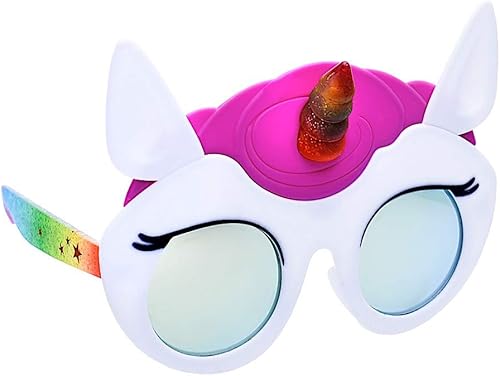 Sun-Staches Lentes de sol de unicornio Lil 'Magical Dress Up Costume Party Favor Talla única