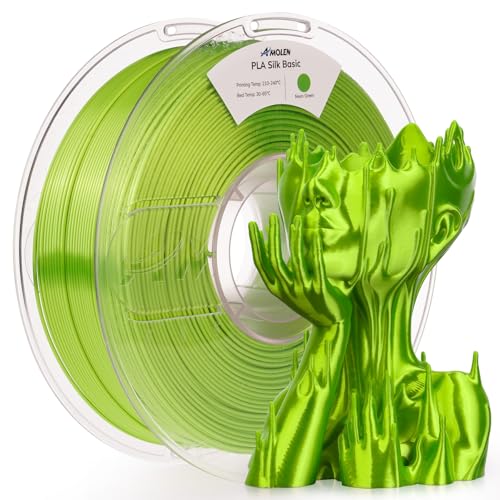 Image of AMOLEN Silk PLA Filament Neon Green, 3D Printer Filament 1.75mm for 3D Printing 1kg(2.2lbs) Spool Compatible with Most FDM Printer