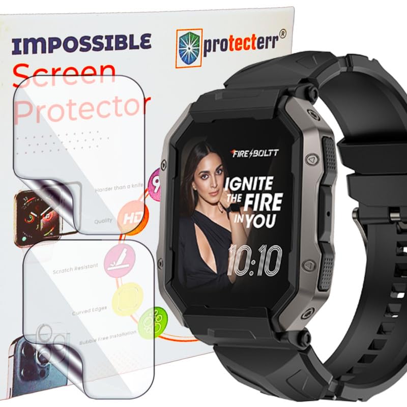 Image of Screen Protector Guard For Fire Boltt Cobra (1.78 inch inch) Smartwatch (2 pack) - 9H Hardness, Unbreakable (NOT A TEMPERED GLASS)