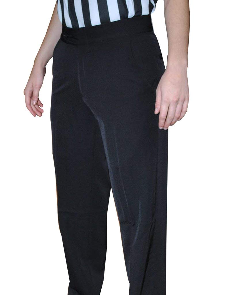 Smitty | BKS-288 | Women's 4-Way Stretch Black Flat Front Official's Pants | Slash Pockets | Basketball Wrestling | Referee's Choice (12)
