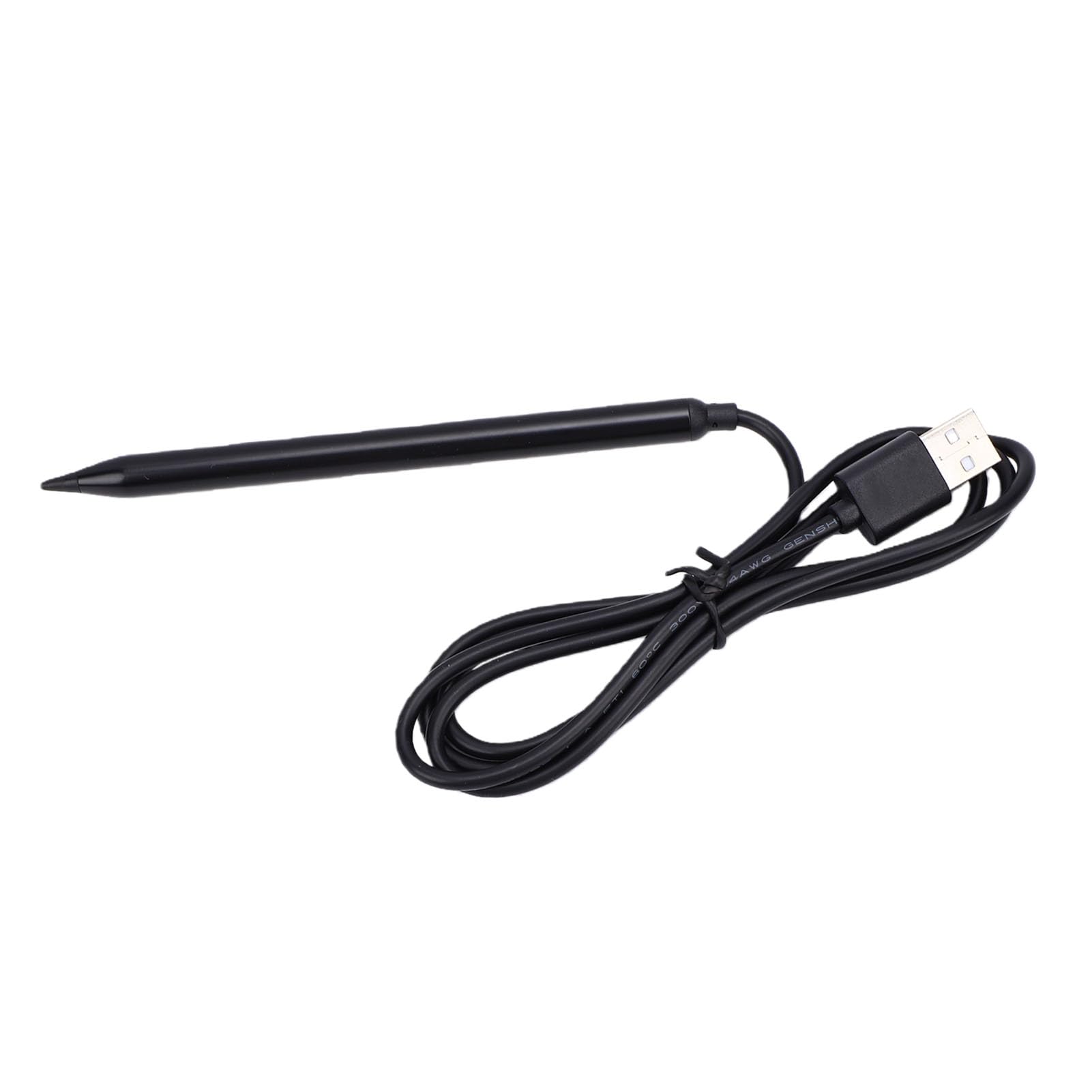Alomejor Lápiz óptico Alimentado por USB Pantalla Táctil Capacitiva Industrial de Alta Sensibilidad para Tabletas y Teléfonos Negro 1 M (0442 Conector de Interfaz USB Negro en Uso)