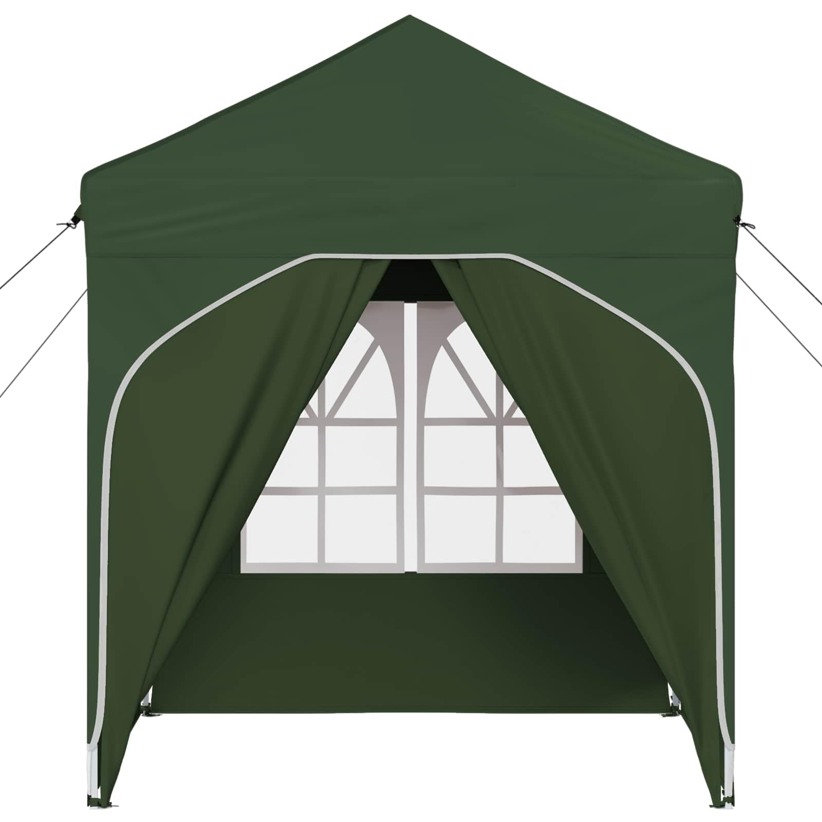 Namiot imprezowy Pop-up, zielony, 192 x 192 x 245 cm, składany, wodoszczelny, odporny na działanie promieni UV z 4 ściankami bocznymi, regulacja wysokości 227-245 cm, łącznie z torbą do