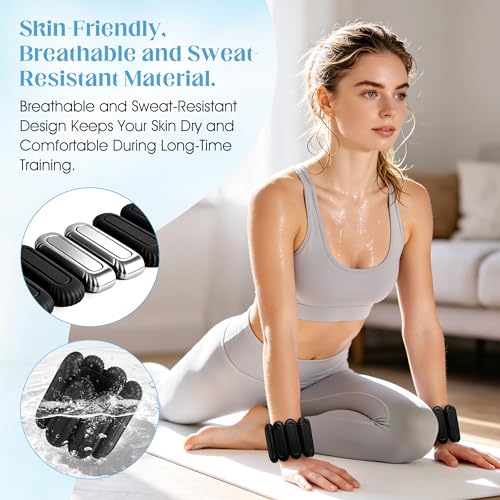 Image of Wrist Weights for Women & Men, 2lb Silicone Wrist Ankle Weights