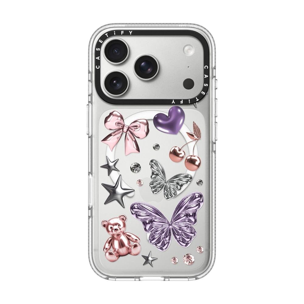 CASETiFY インパクト クリア iPhone 17 Pro ケース [黄変防止/クリア 透明/MagSafe対応] - Metallic Dream - Clear