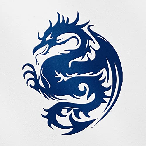 Transparent Decal Stickers of Dragon Silhouette 5 (Navy Blue) Premium Waterproof Vinyl Decal Stickers for Laptop Phone Accessory Helmet Car Window Mug Tuber Cup Door Wall Decora ANDstic085225AB040522
