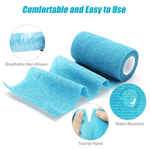 Lotfancy Vet Wrap, 4 Inch X 5 Yards, 10 Pack Self Adhesive Bandage Wrap, Non-Woven Cohesive Bandage, First Aid Tape For Horses Dogs Cats Elbow Ankle, Assorted Color #TOP2