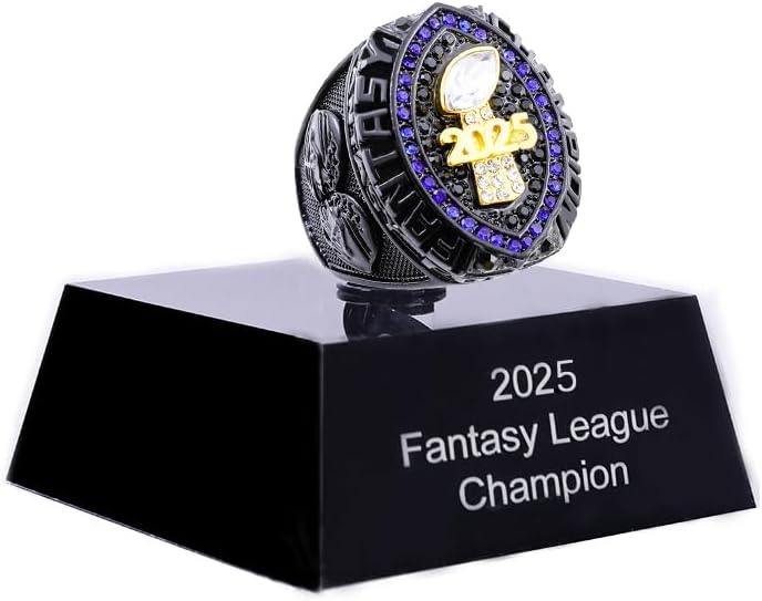2025 Fantasy Football Championship Ring Heavy FFL Champion Trophy Ring Award Trophy for Fantasy Football League Winner