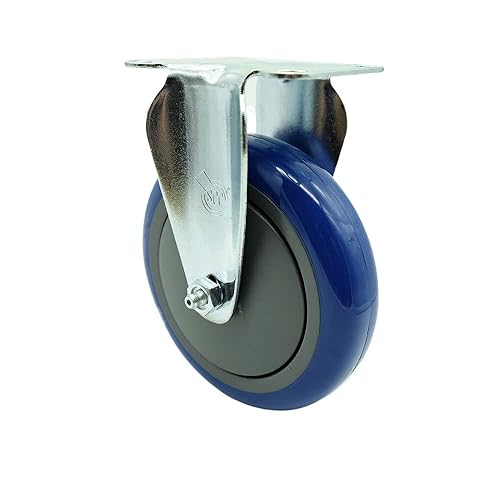 Vista 50 de Rueda rígida de poliuretano con rueda azul de 3 pulgadas, capacidad por rueda, 300 libras de capacidad por rueda, marca Service Caster Rígido - Sin