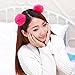 Mwfus Girl's Adorable Fur Ball Pompom Ball Hair Hoops Headbands Pink