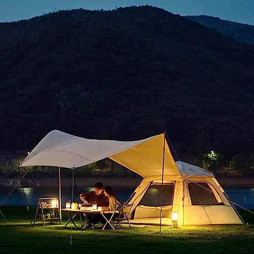 Carpa automática para camping 5-8 personas blanca miniatura 3