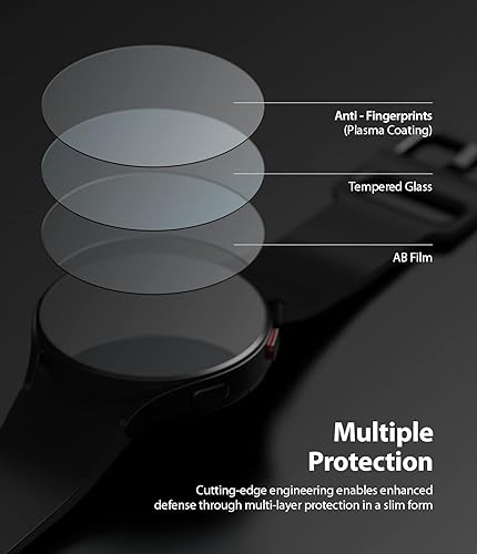 Miniatura 3 de Ringke Vidrio 4 unidades Compatible con Samsung Galaxy Watch 4 de 1.732 pulgadas, protector de pantalla de vidrio templado dureza 9H, antiarañazos,