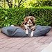 4L Textil Molly Hundekissen flauschig Cord Hundebett Grosse Hunde mit Bezug und Reißverschluss kuscheliges Hundekissen waschbar (100x80 cm, Graphit(Stripes))
