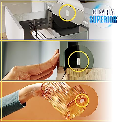 Clearly Superior Multi-Use Bumper Guards - Small 12 Pack Rectangle 1.5" X.5.13" - Protects & Quiets Contact With Furniture, Doors, Cabinets & Appliances - Reusable & Easy To Apply Polymer Gel Bumper #TOP3