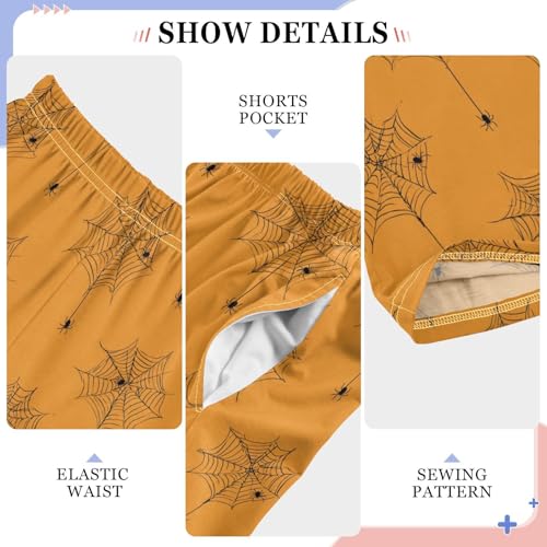 ALAZA Orange Spider Web Animal Halloween Pajama Lounge Pants Long Sleep Pajama Bottoms with Pockets4