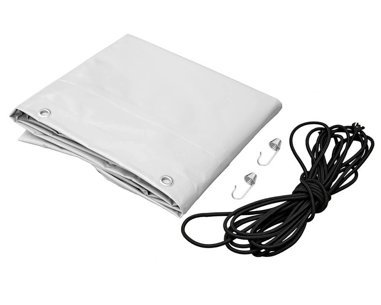 UNITRAILER Lona para Remolque 230x125 cm con Altura de 110 cm Gris, Funda Impermeable de PVC 500 g/m2 para Garden Trailer 230 y Temared 2312, Incluye Cuerda Elástica