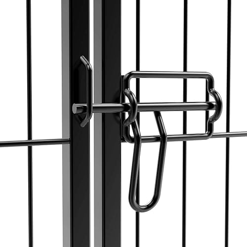 Miniatura 4 de Yaheetech Corralito de metal resistente para mascotas, 32 pulgadas, plegable, para mascotas, corralito de ejercicio para animales pequeños, valla de