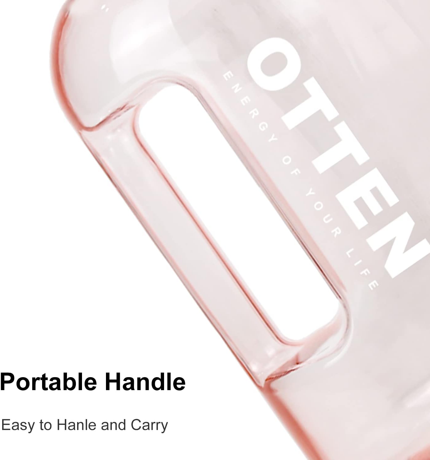 OTTEN Gallon Water Bottle with Time Marker - Water Bottles with Bottle Brush, Reusable Tritan Gym Water Bottle with Handle, BPA Free Leak Proof Water Jug (Pink, 128 Ounces)