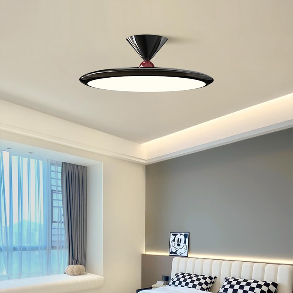 Sufitowa Do Sypialni, Sufitowa Do Wnętrz, Kremowa, Nowoczesna Sufitowa Led Z Akrylowym Kloszem Do Salonu, Jadalni, Korytarza, Okrągła, Metalowa, Sufitowa/Ciemny/40 Cm