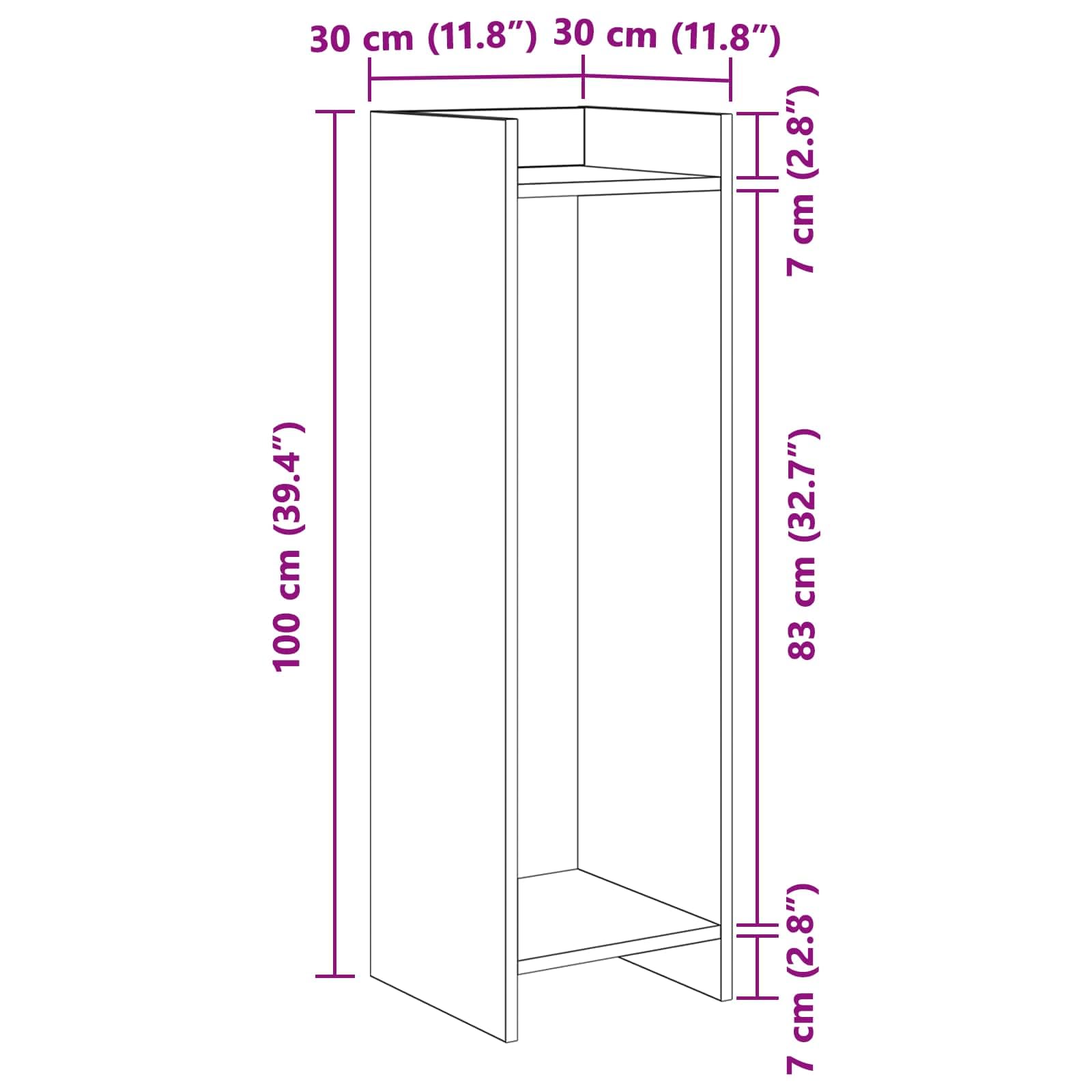 Stojak na rośliny 2 szt. Sonoma dąb 30 x 30 x 100 cm, inżynieria drewniana pionowa półka na rośliny, meble z otwartą ramą do salonu, oszczędność miejsca i łatwy montaż